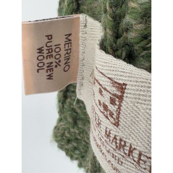 Aran Sweater Market Scarf Wool Ireland One Size Unisex Green Fisherman Cable - Picture 5 of 11